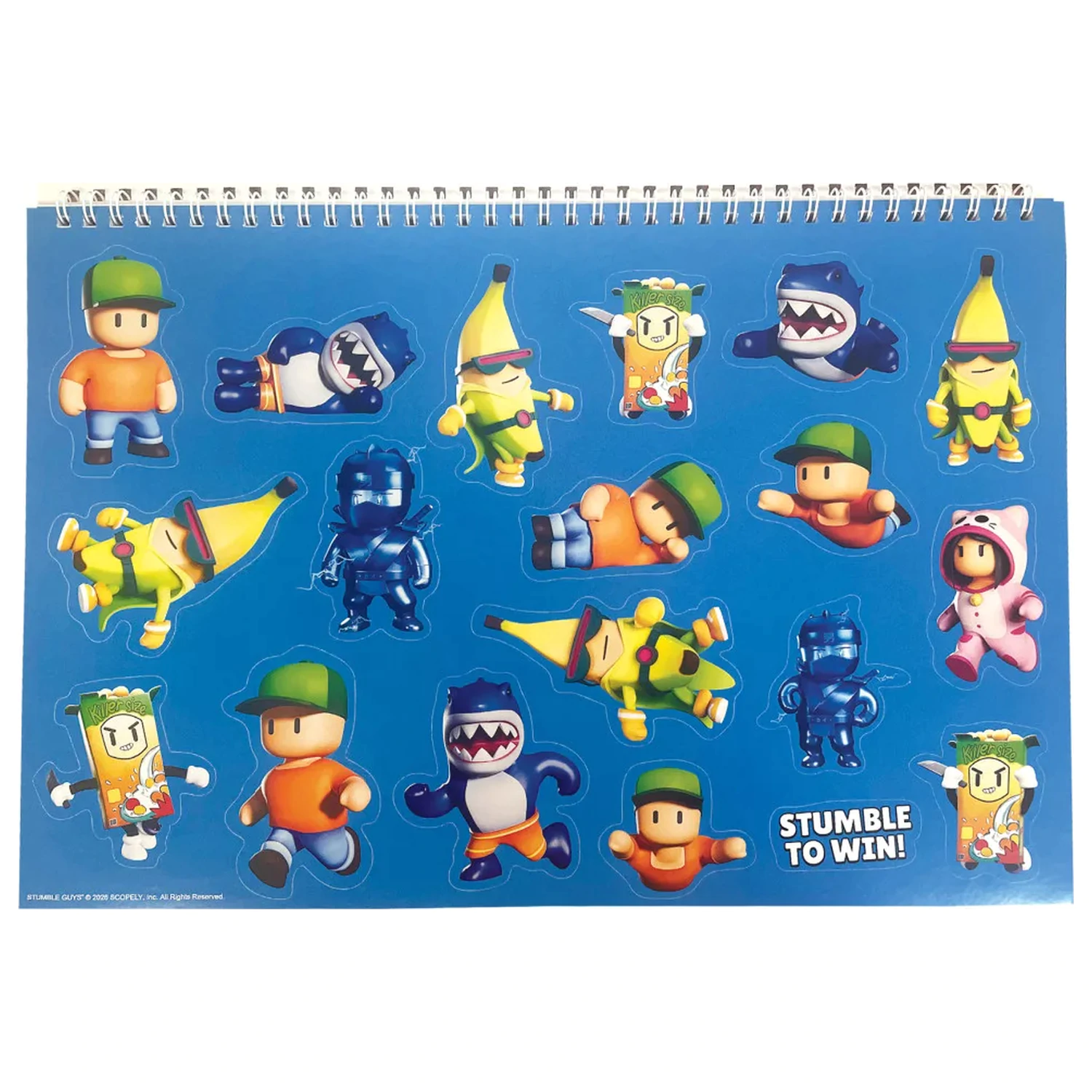 Stumble Guys Race A/4 Bloc de desen spiralat cu 40 de pagini cu autocolante poza produsului