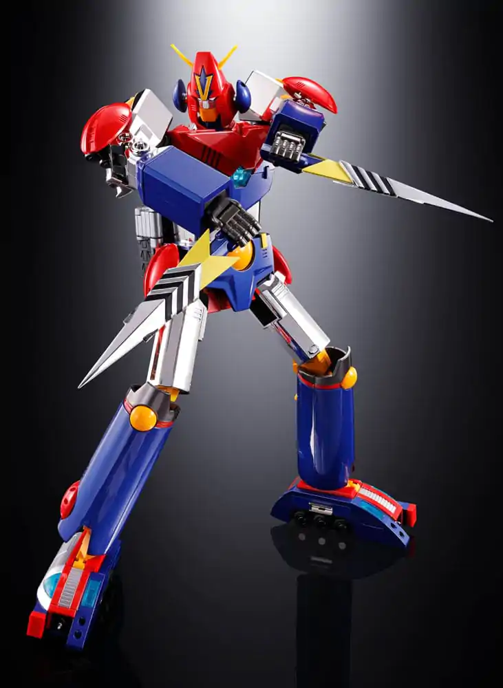 Figurină de acțiune turnată sub presiune Super Electromagnetic Machine Voltes V Soul of Chogokin GX31-SP Com-Battler V Chogokin 50th Anniversary Ver. 25 cm poza produsului