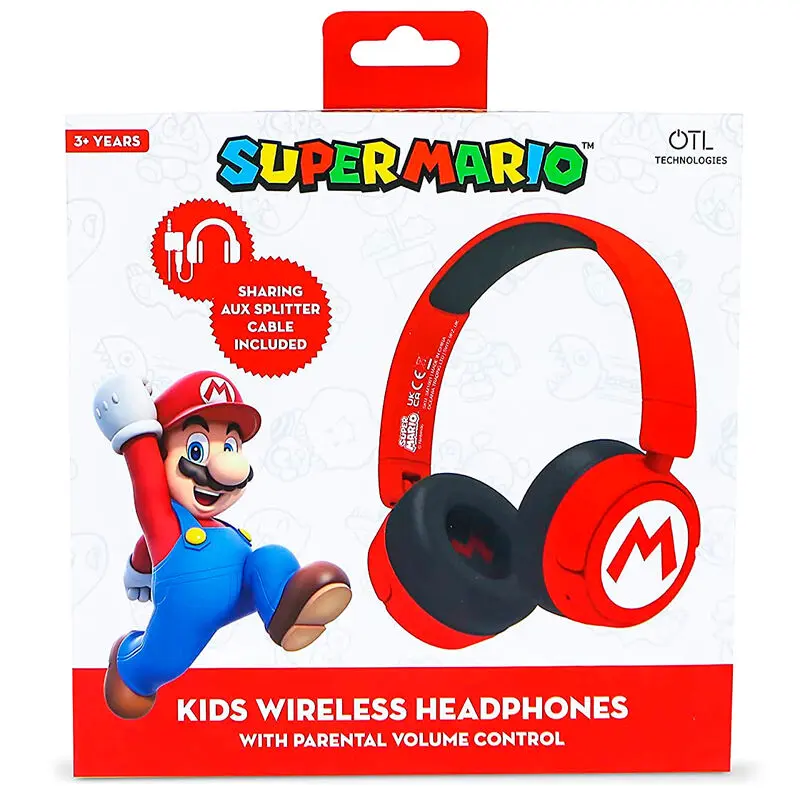 Căști wireless pentru copii cu logo Super Mario Bros poza produsului