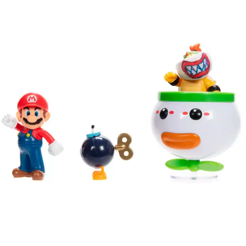 Super Mario Bros Mario si Bowser Jr. blister figurine 6cm poza produsului