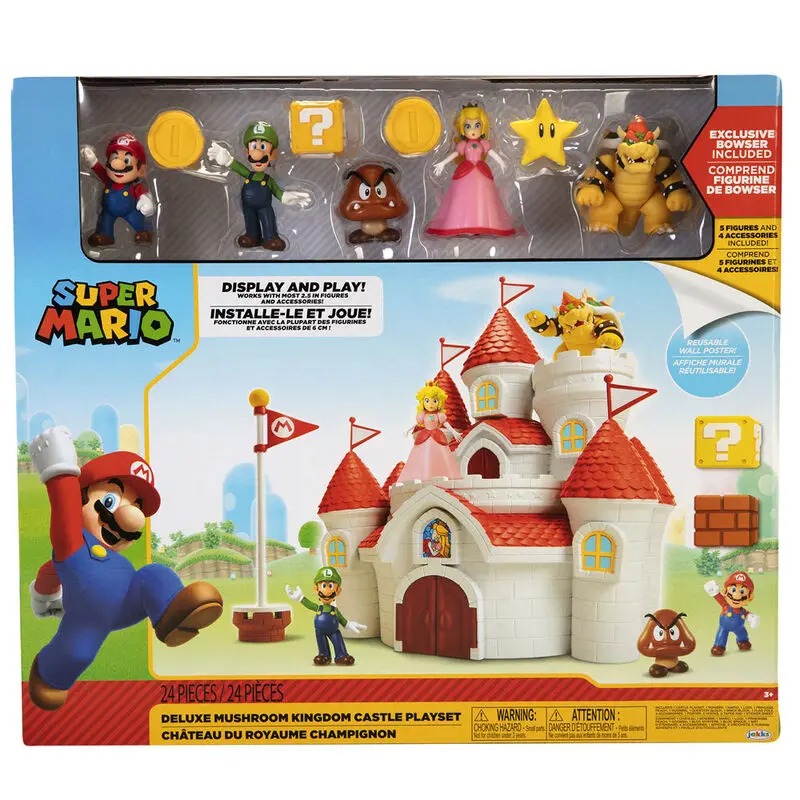 World of Nintendo Deluxe Set de joacă Super Mario Mushroom Kingdom Castel poza produsului