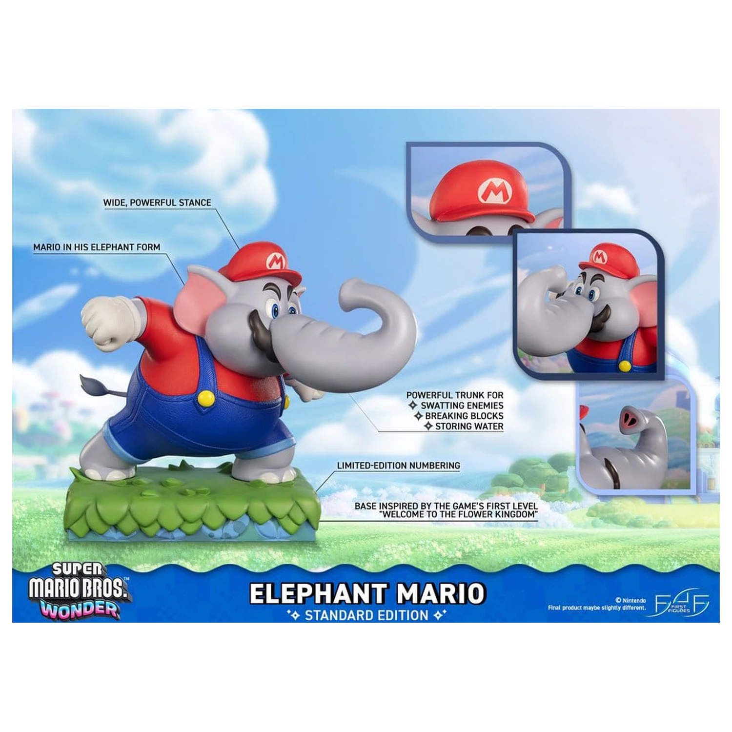 Super Mario Bros. Wonder Resin Statuie Elephant Mario Standard Edition 43 cm poza produsului