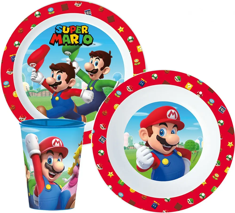 Super Mario Set de vesela, Set Micro Plastic poza produsului