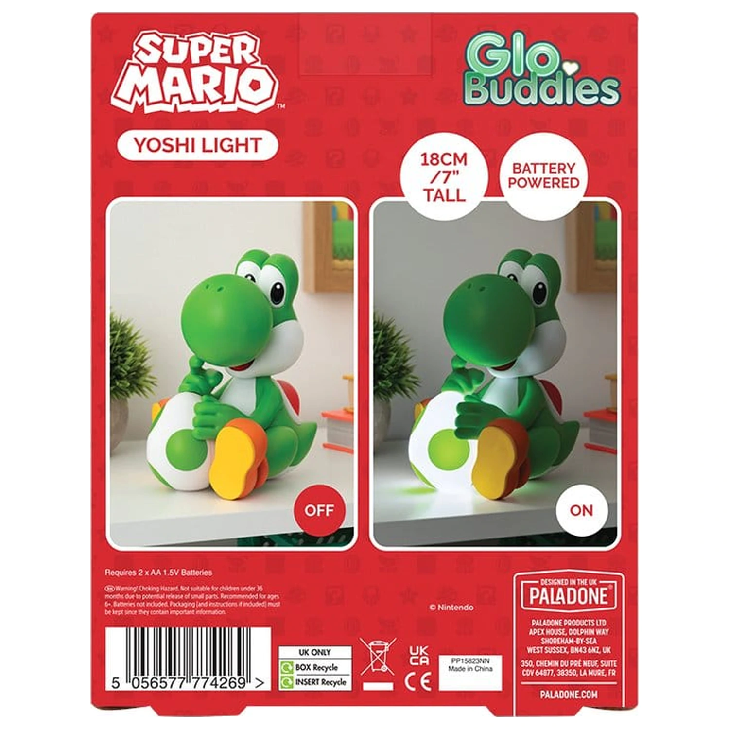 Super Mario GloBuddies Light Yoshi 18 cm poza produsului
