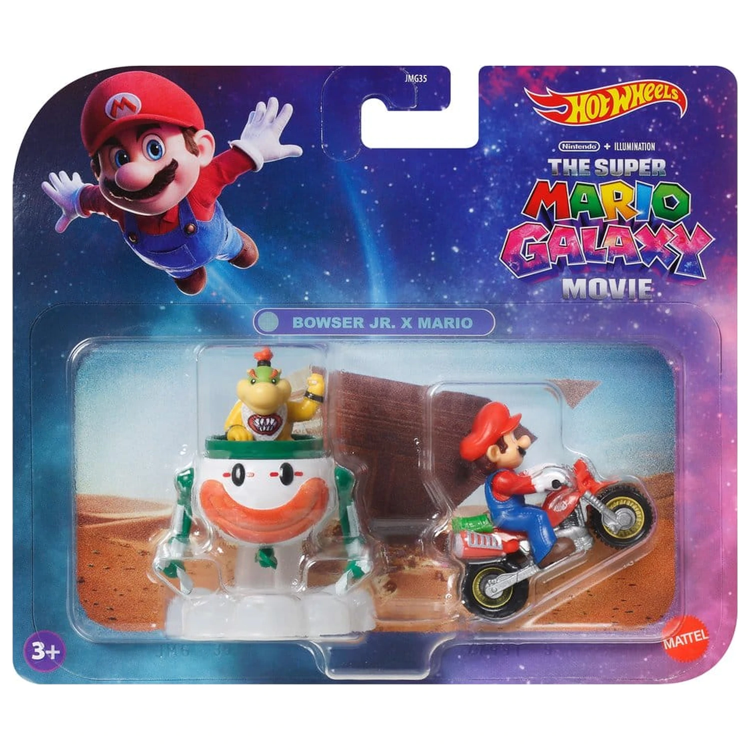 Super Mario Hot Wheels Die-Cast Vehicles pachet 2 bucati 1/64 Mario & Bowser Jr. poza produsului