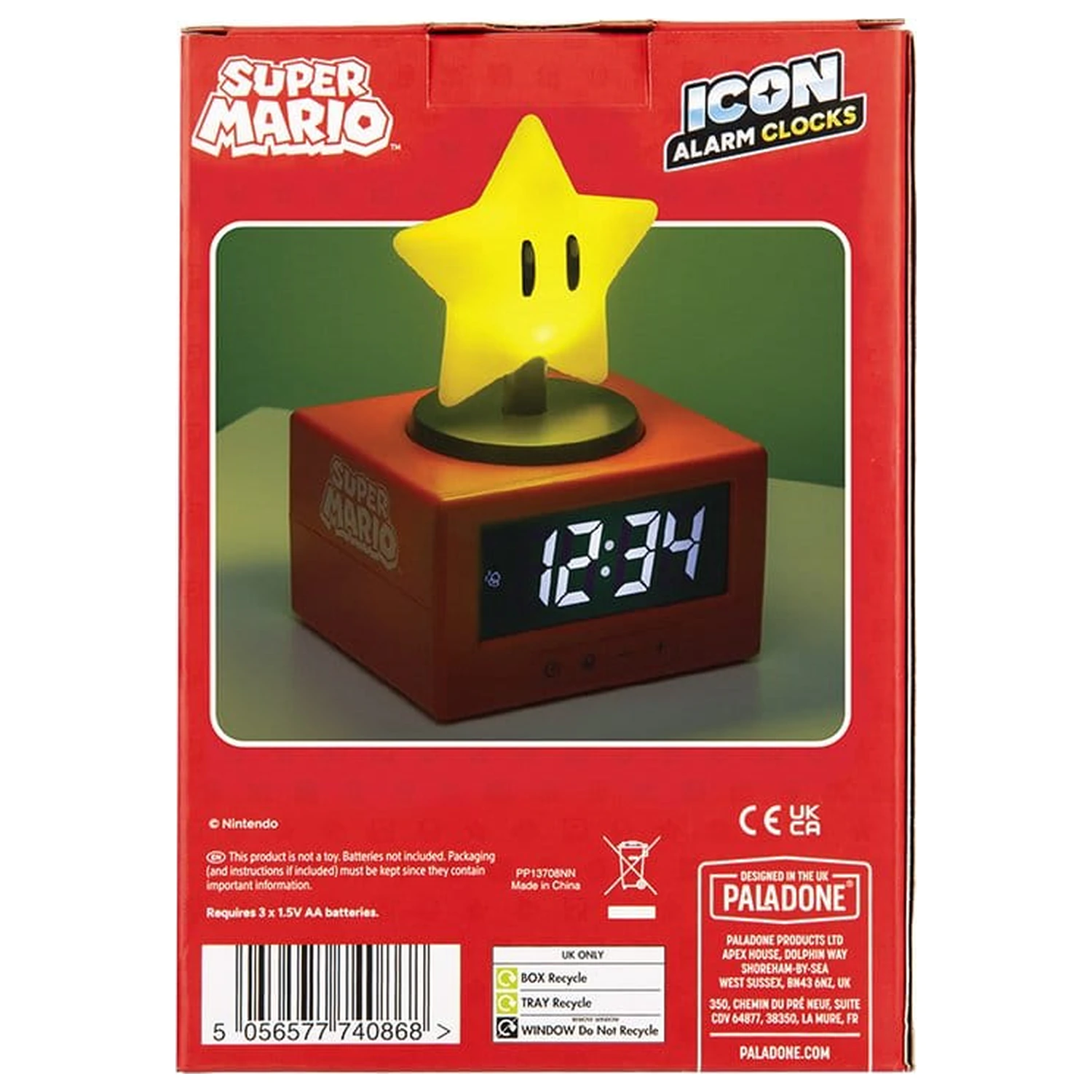 Super Mario Icon Alarm Clock Super Star 15 cm poza produsului