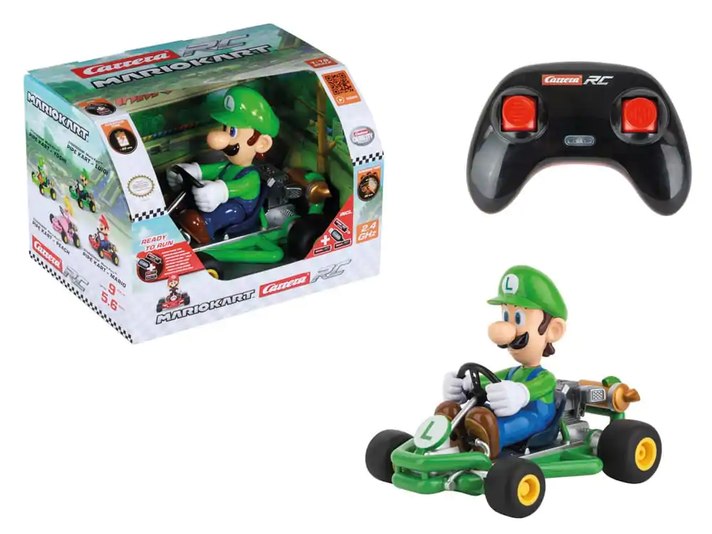 Super Mario Kart RC masina teleghidata 1/18 2.4GHz Pipe Kart Luigi poza produsului