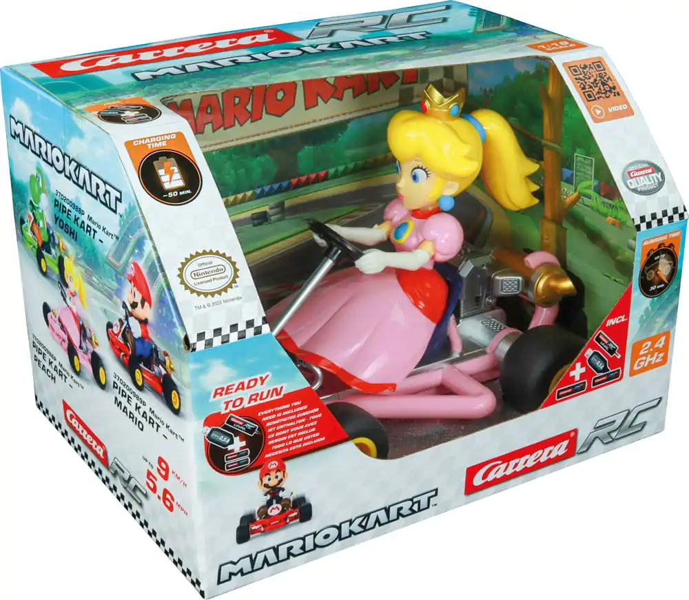 Super Mario Kart Masina RC teleghidata 1/18 2.4GHz Pipe Kart Peach poza produsului