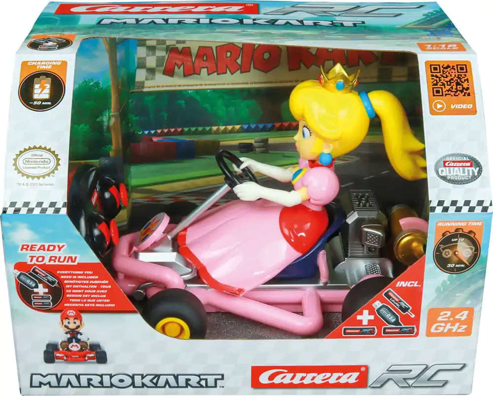 Super Mario Kart Masina RC teleghidata 1/18 2.4GHz Pipe Kart Peach poza produsului