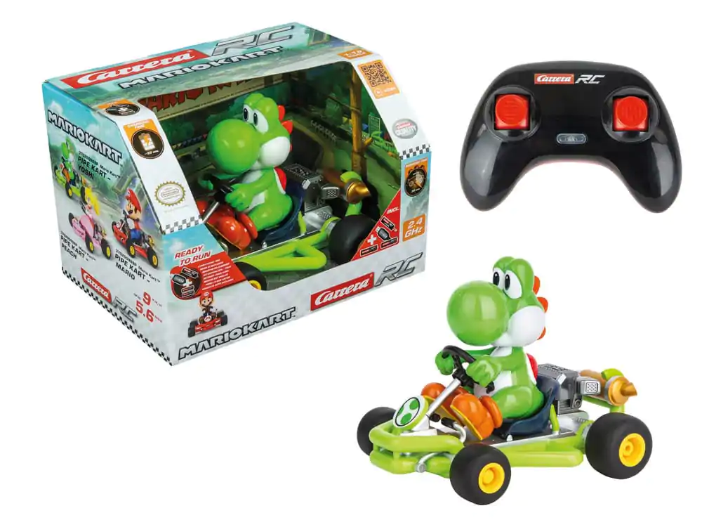 Super Mario Kart RC masina teleghidata 1/18 2.4GHz Pipe Kart Yoshi poza produsului