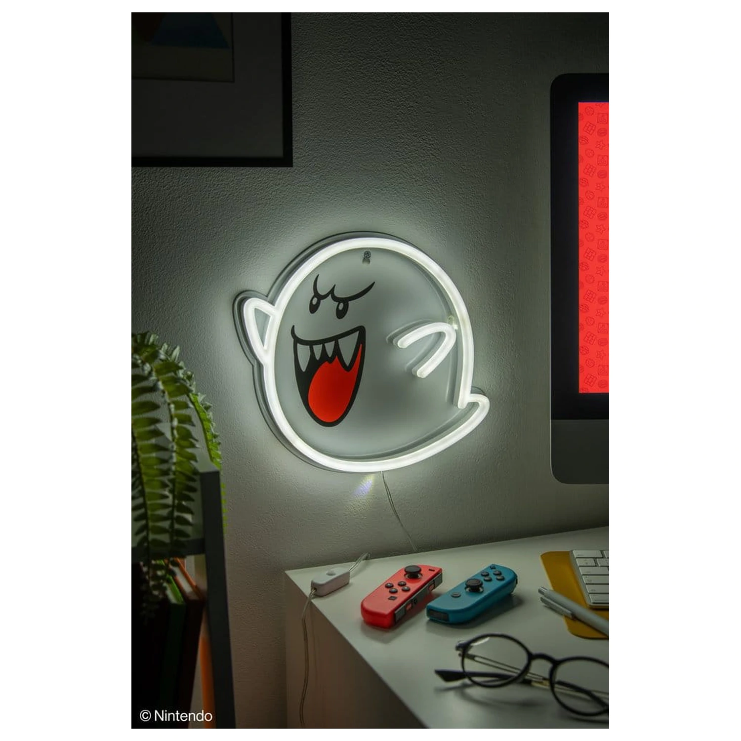 Super Mario LED Neon Lampă de Perete Boo 23 x 23 cm poza produsului