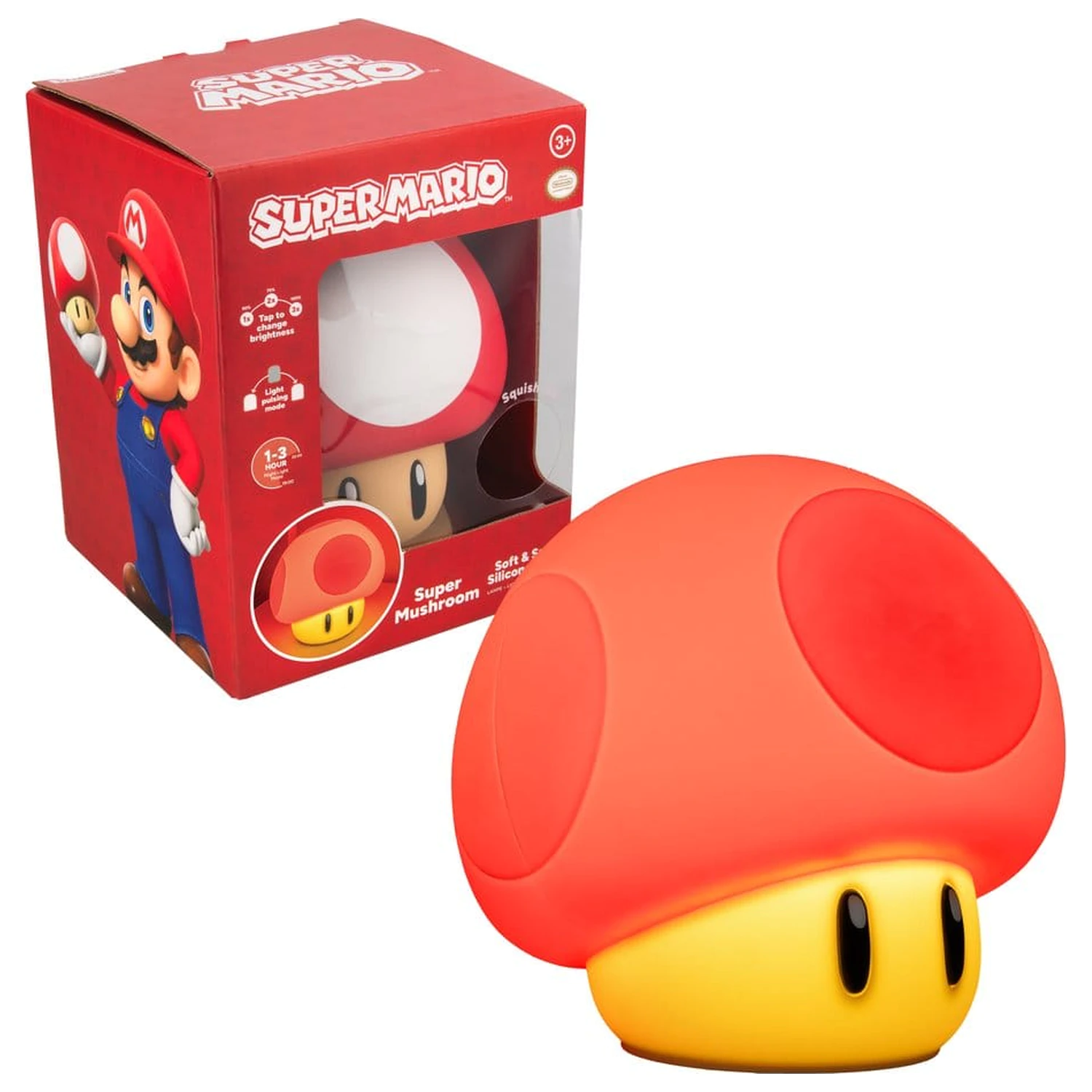 Super Mario SquishyGlo Silicon Light Super Ciupercă 15 cm poza produsului