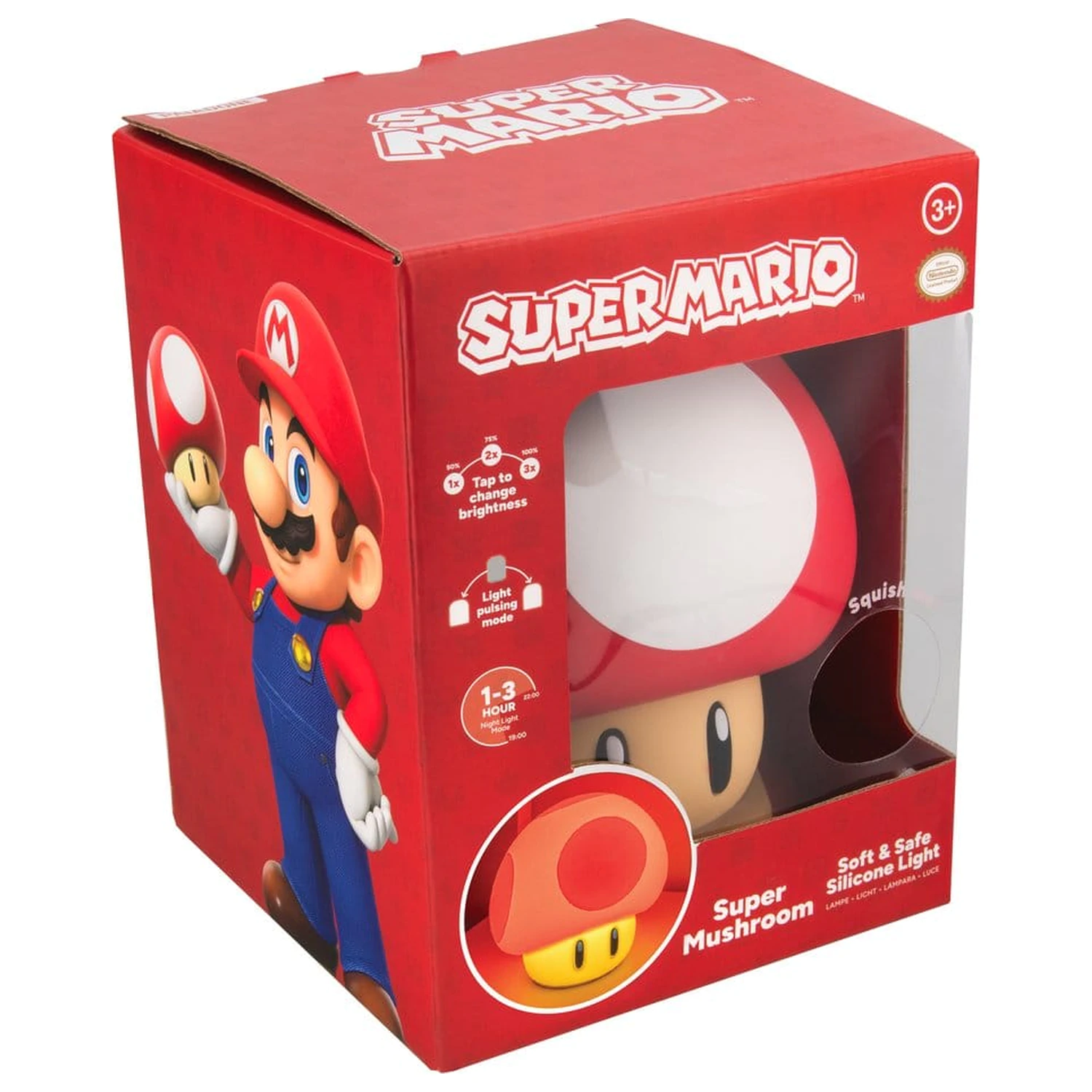 Super Mario SquishyGlo Silicon Light Super Ciupercă 15 cm poza produsului