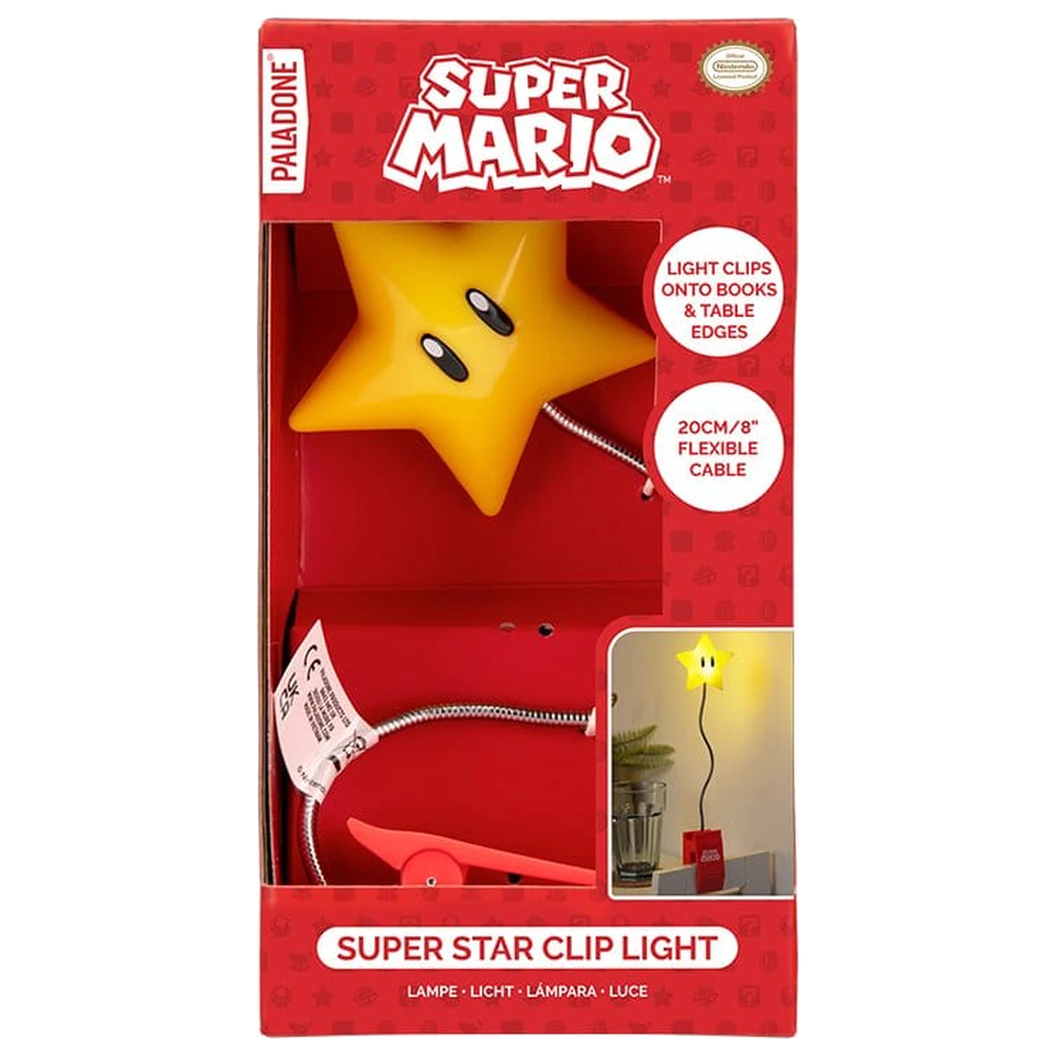 Super Mario Lumina Super Star Clip 33 cm poza produsului