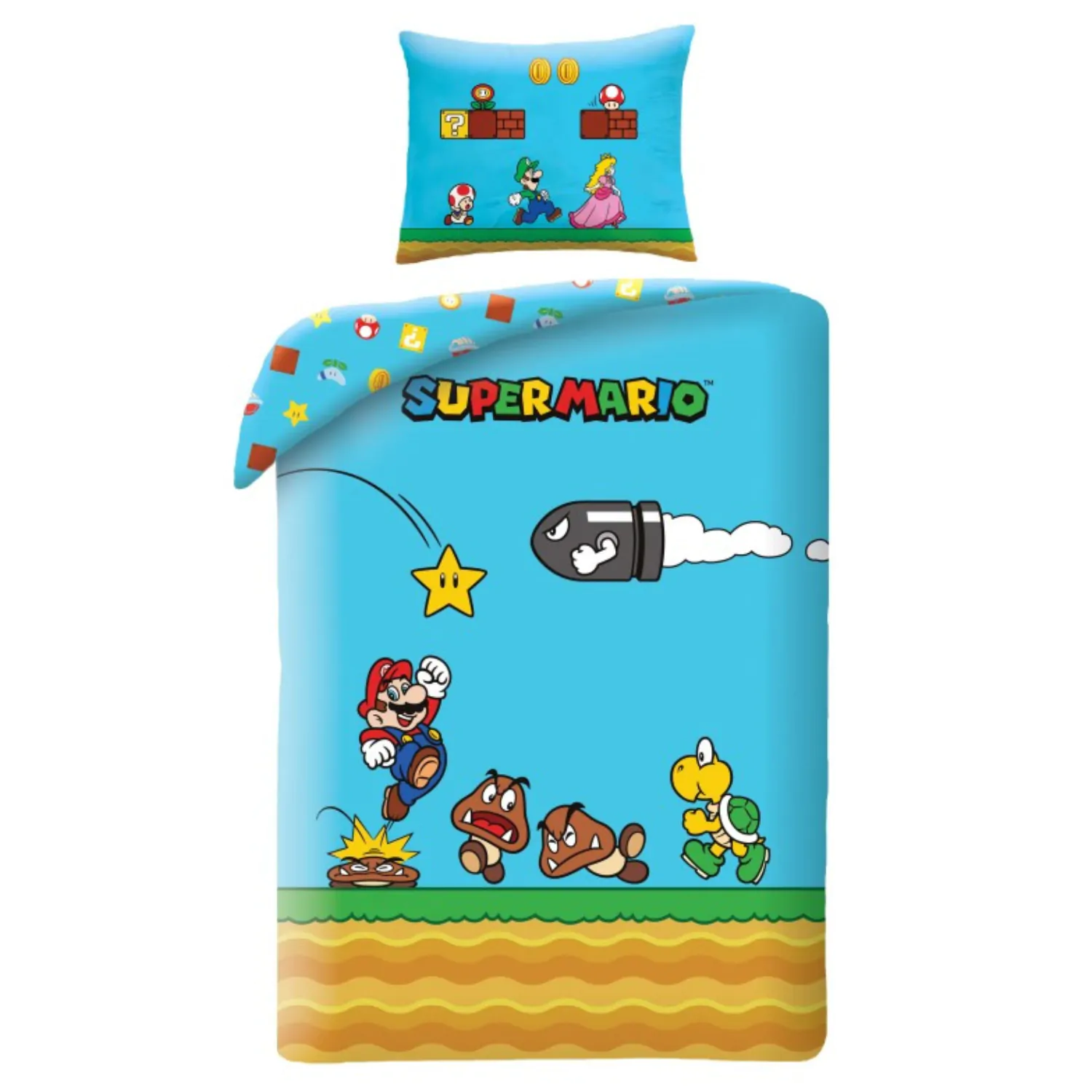 Set de husă de plapumă Super Mario Ver. 3 140 x 200 cm / 70 x 90 cm poza produsului