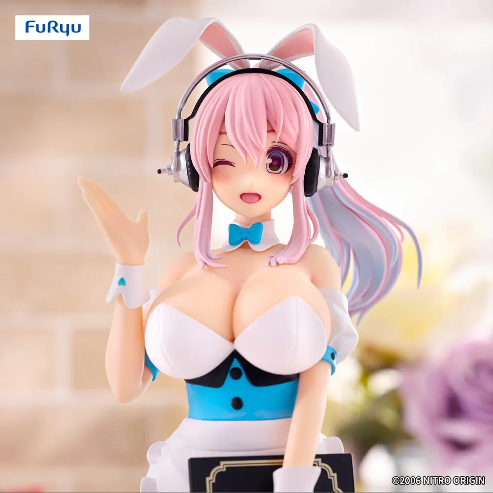 Statuie PVC Super Sonico BiCute Bunnies Waitress Light Blue Color Ver. 28 cm poza produsului
