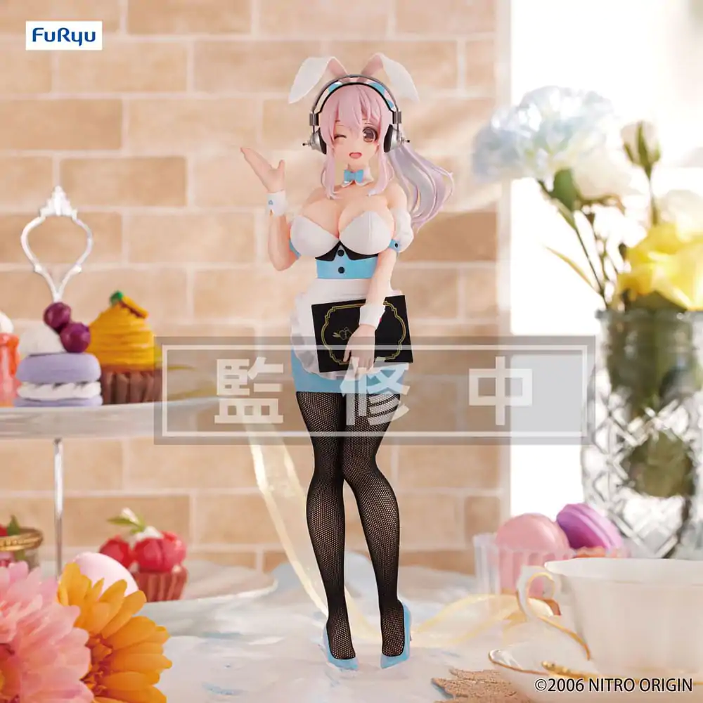 Statuie PVC Super Sonico BiCute Bunnies Waitress Light Blue Color Ver. 28 cm poza produsului