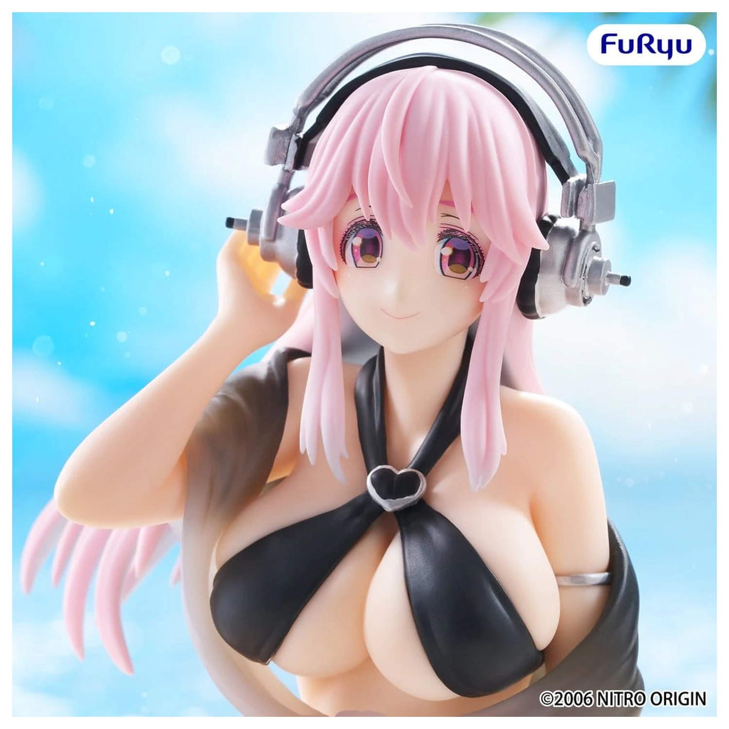 Super Sonico Noodle Stopper Statuie PVC Super Sonico Swimsuit Black Color Ver. 10 cm poza produsului