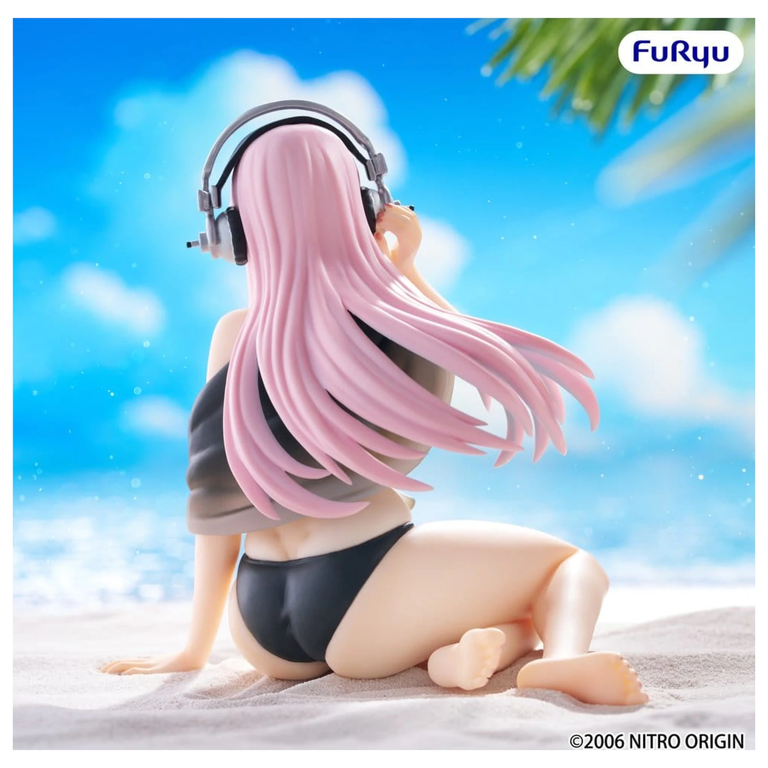 Super Sonico Noodle Stopper Statuie PVC Super Sonico Swimsuit Black Color Ver. 10 cm poza produsului