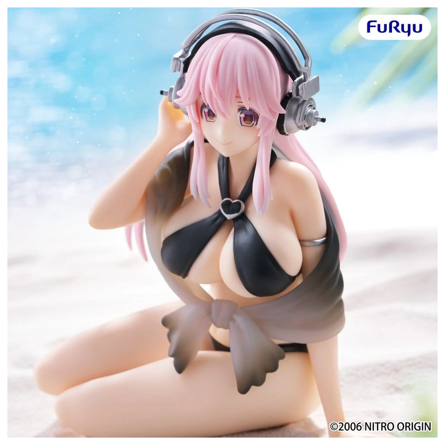 Super Sonico Noodle Stopper Statuie PVC Super Sonico Swimsuit Black Color Ver. 10 cm poza produsului