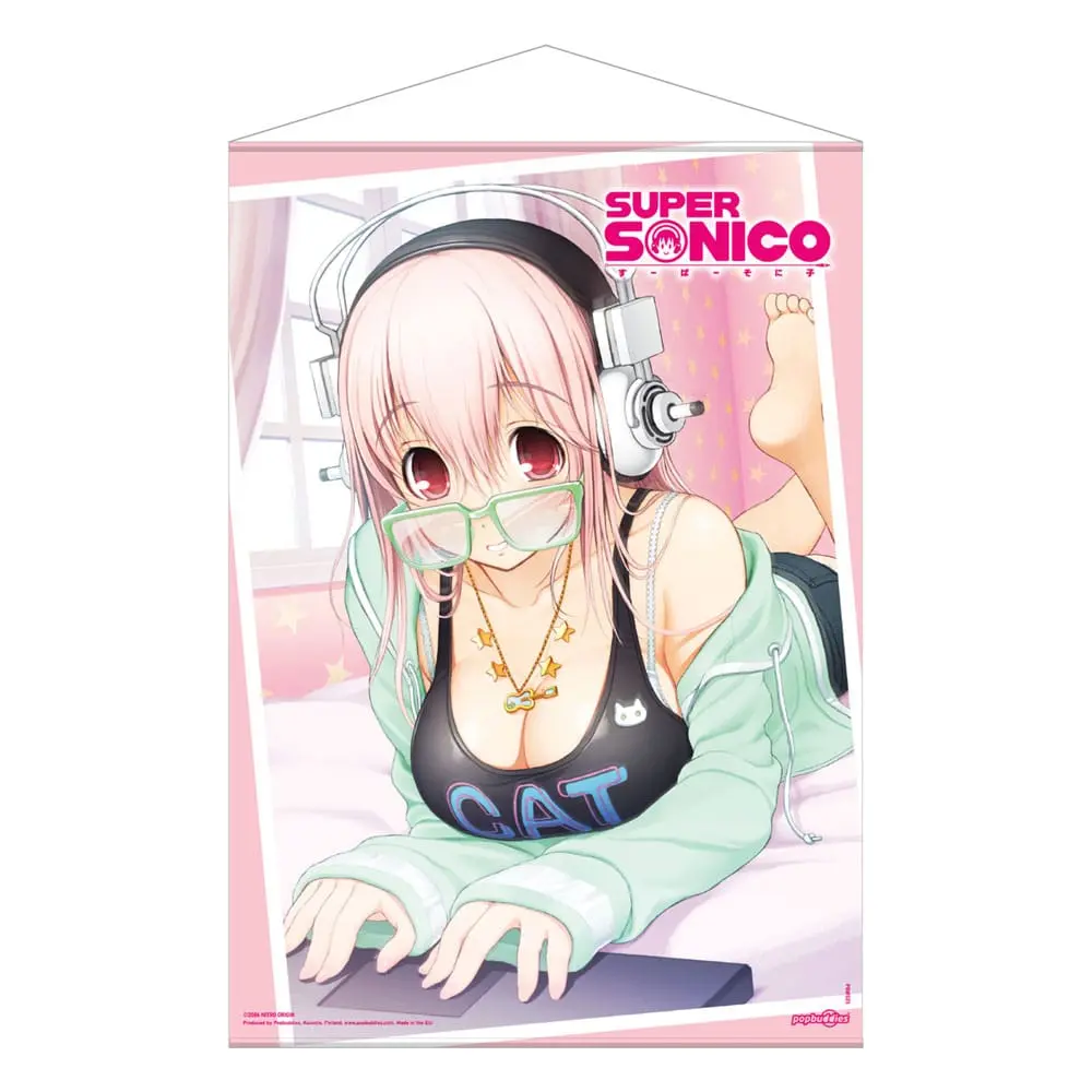 Super Sonico Wallscroll Super Sonico pe laptopul ei 50 x 70 cm poza produsului