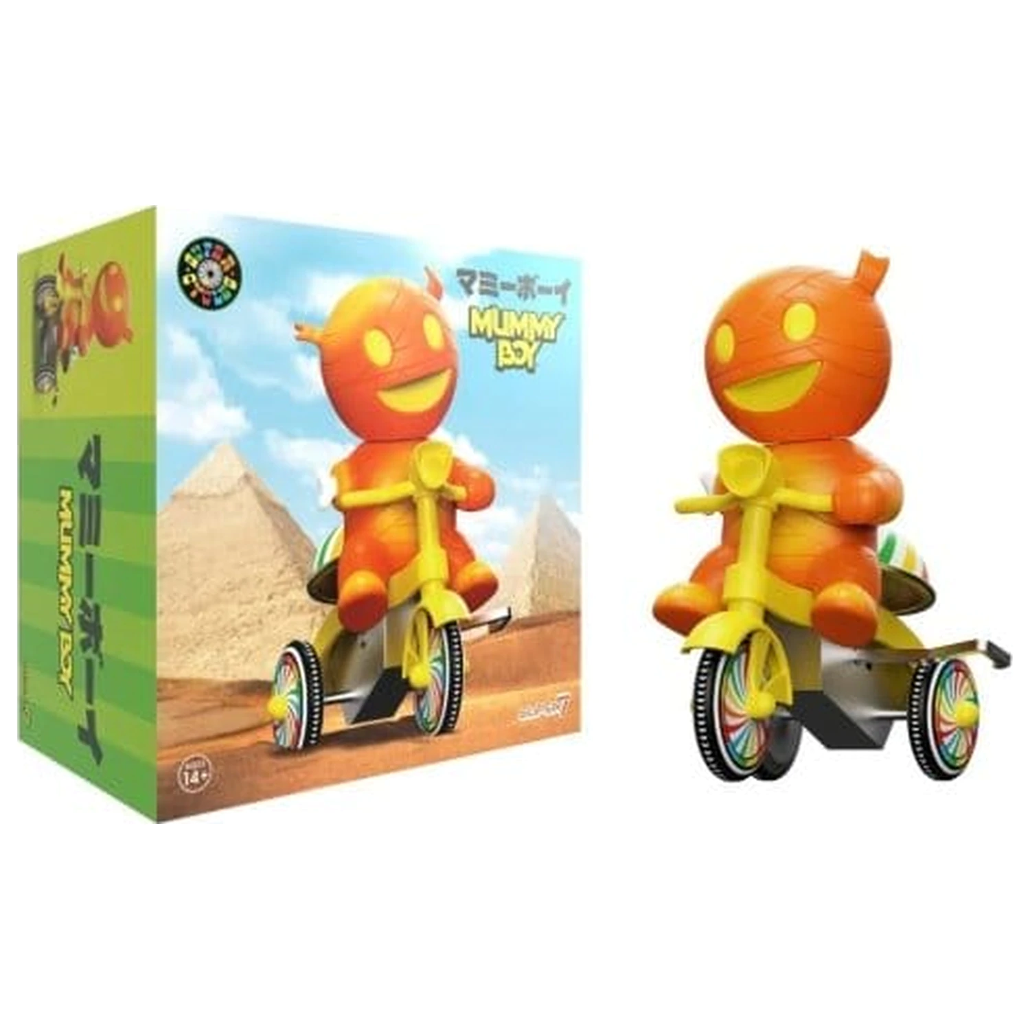 Super7 Super Cycles Vehicul Mummy Boy (Portocaliu cu Trike Galben) poza produsului