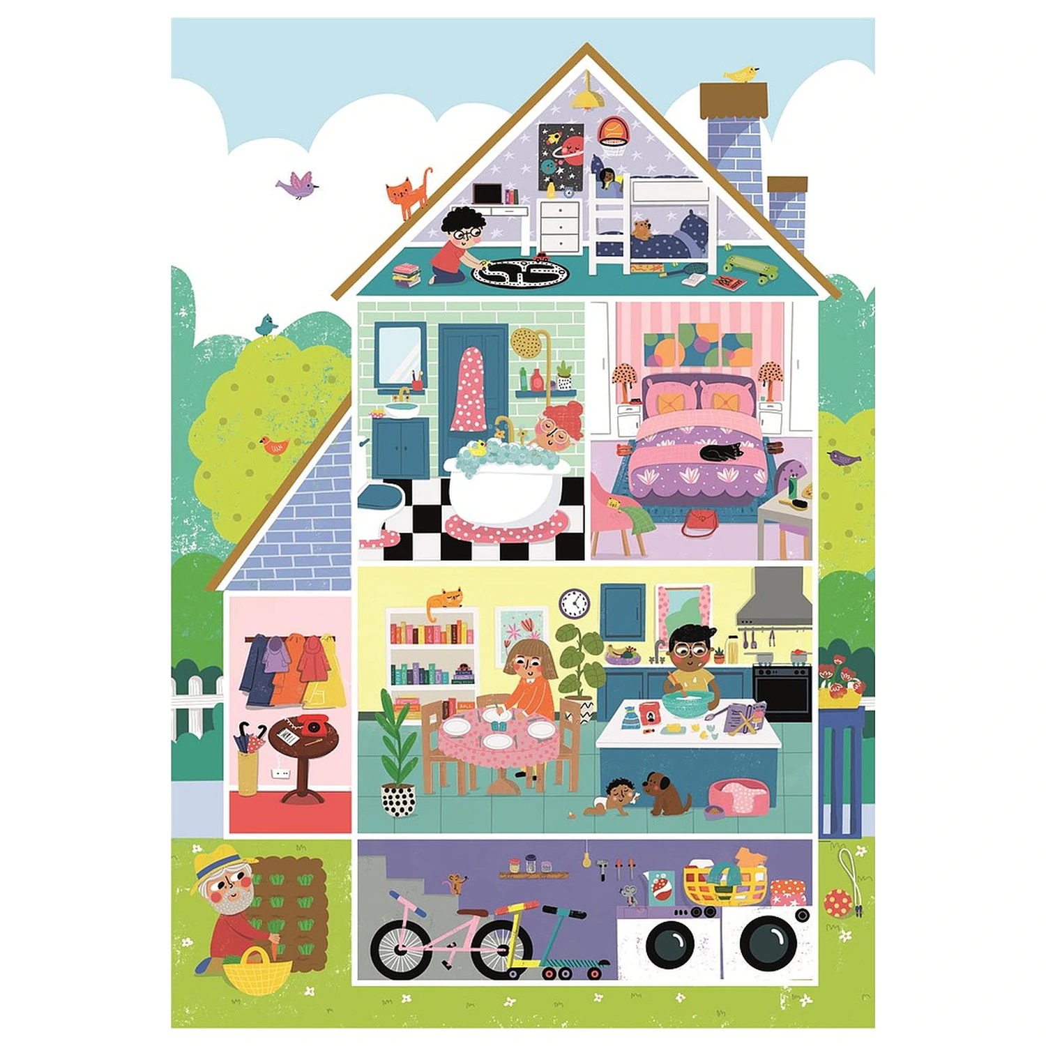Sweet Home maxi puzzle, 104 piese poza produsului