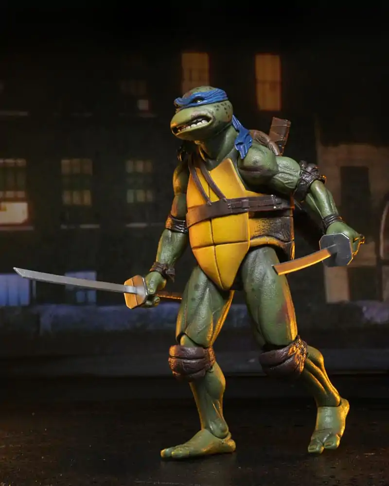 Teenage Mutant Ninja Turtles (1990 Movie) Action Figure Bătălie pe Acoperiș Shredder vs Leo 18 cm poza produsului