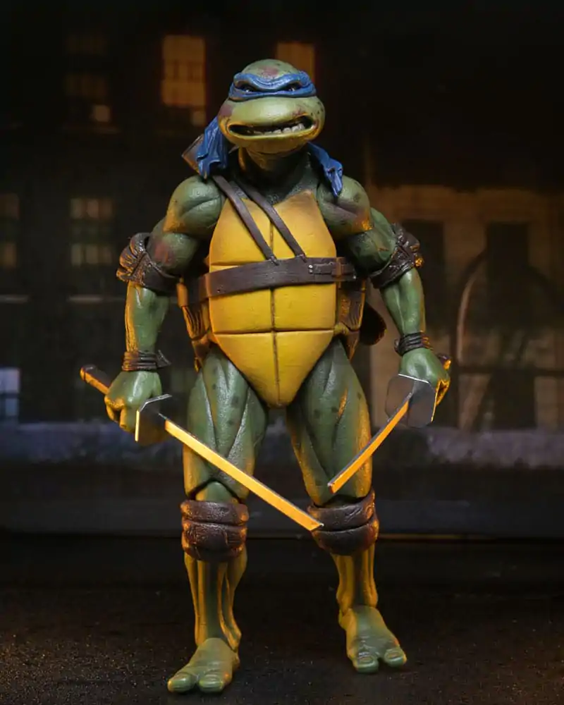 Teenage Mutant Ninja Turtles (1990 Movie) Action Figure Bătălie pe Acoperiș Shredder vs Leo 18 cm poza produsului