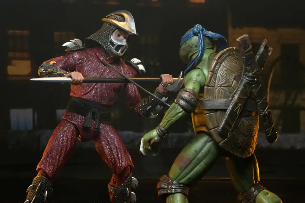 Teenage Mutant Ninja Turtles (1990 Movie) Action Figure Bătălie pe Acoperiș Shredder vs Leo 18 cm poza produsului