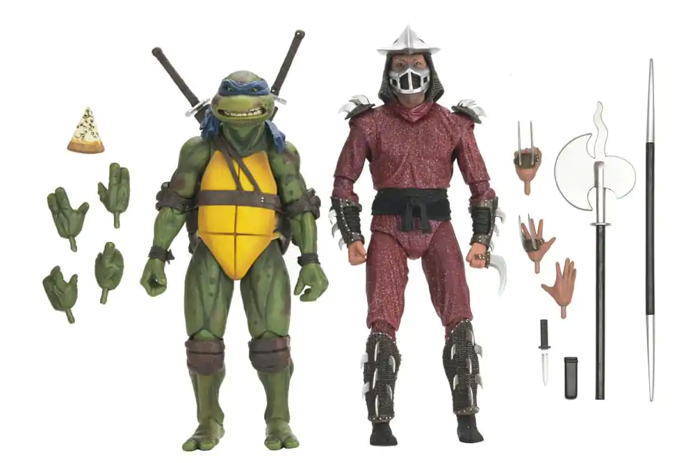 Teenage Mutant Ninja Turtles (1990 Movie) Action Figure Bătălie pe Acoperiș Shredder vs Leo 18 cm poza produsului