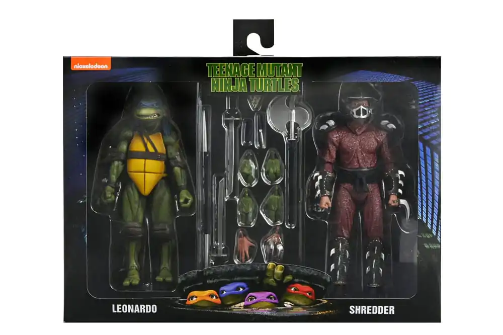 Teenage Mutant Ninja Turtles (1990 Movie) Action Figure Bătălie pe Acoperiș Shredder vs Leo 18 cm poza produsului