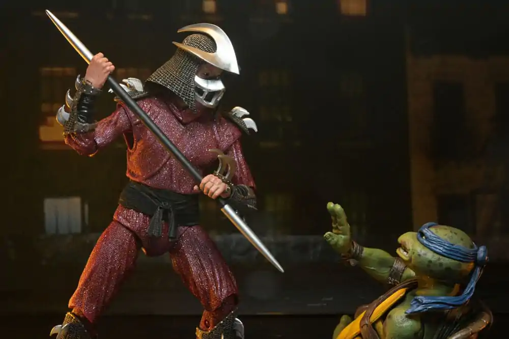 Teenage Mutant Ninja Turtles (1990 Movie) Action Figure Bătălie pe Acoperiș Shredder vs Leo 18 cm poza produsului