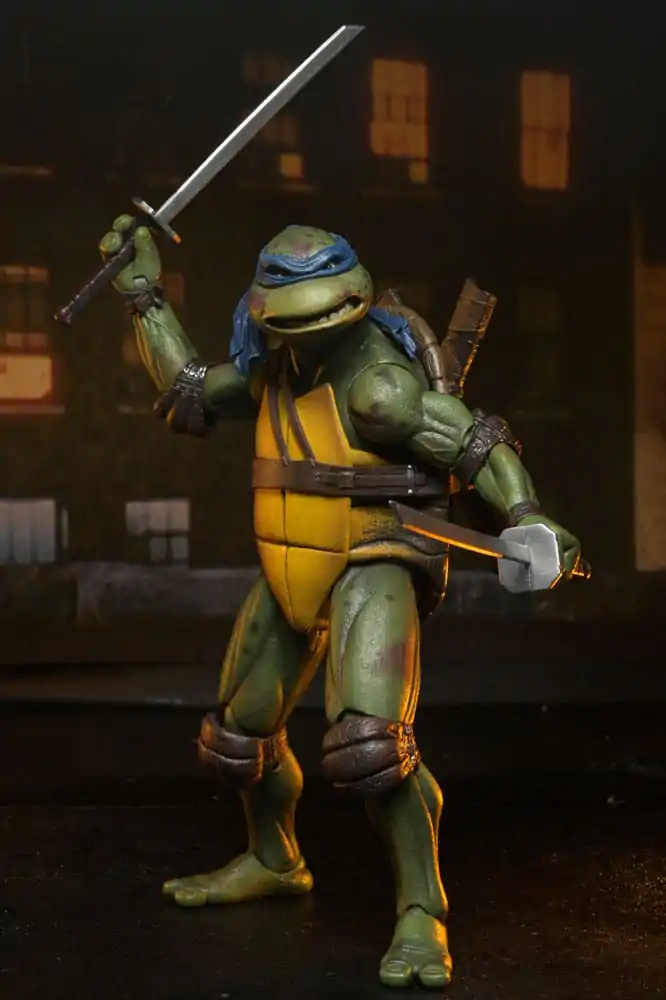 Teenage Mutant Ninja Turtles (1990 Movie) Action Figure Bătălie pe Acoperiș Shredder vs Leo 18 cm poza produsului