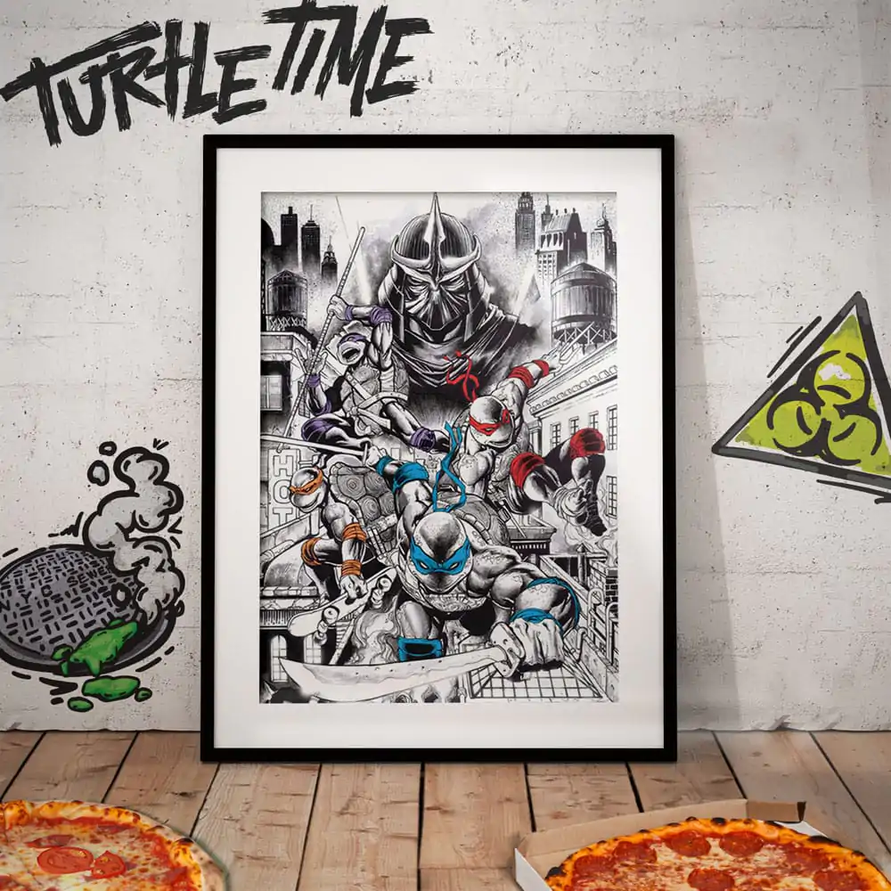 Teenage Mutant Ninja Turtles Art Print ediție limitată aniversară 40 de ani 42 x 30 cm poza produsului