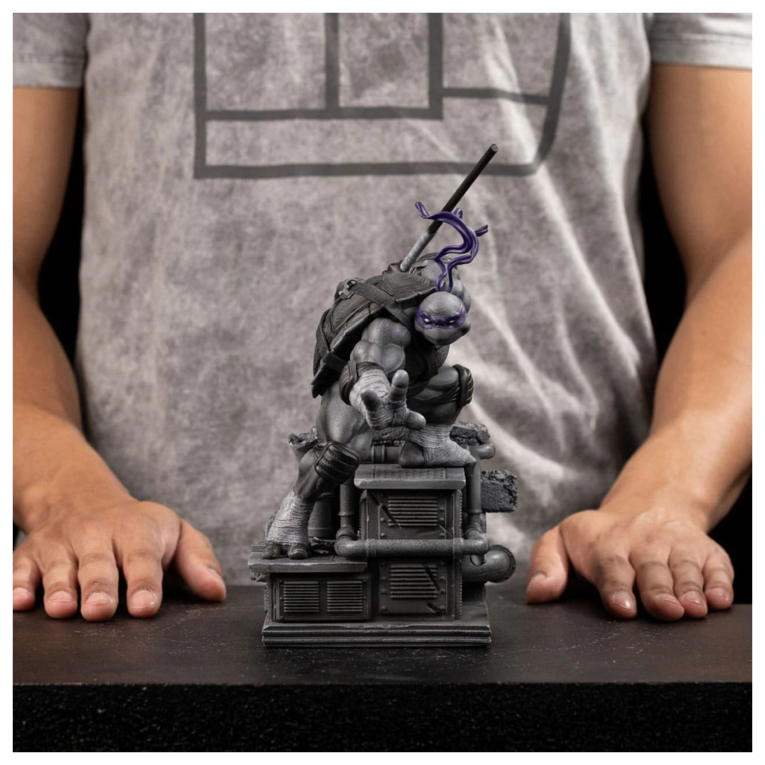 Teenage Mutant Ninja Turtles Art Scale Statuie 1/10 Donatello Black and White Variant 26 cm poza produsului