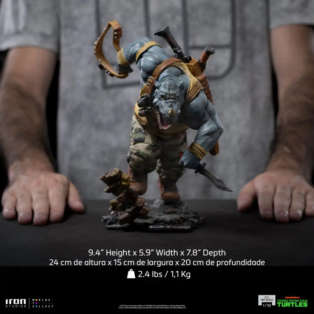 Statuie Teenage Mutant Ninja Turtles BDS Art Scale 1/10 Rocksteady 24 cm poza produsului