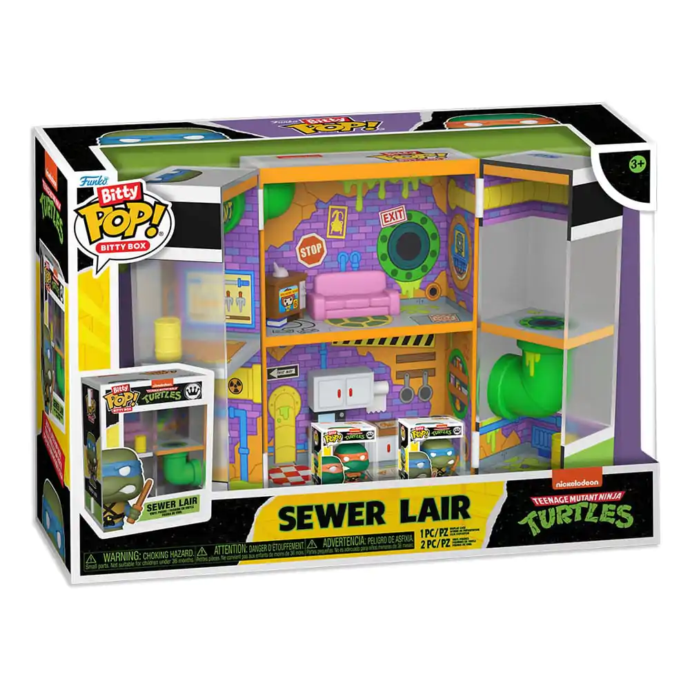 Teenage Mutant Ninja Turtles Bitty Funko POP! Bitty Box Display cu 2 Figurine Vinyl Sewer Lair poza produsului