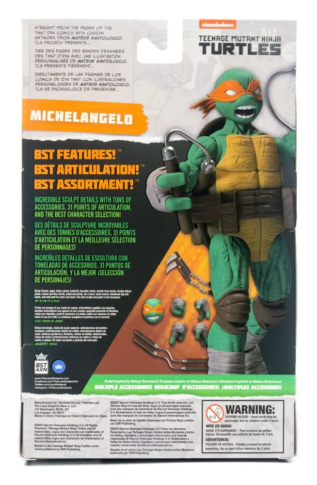 Teenage Mutant Ninja Turtles BST AXN Figurina de actiune Michelangelo (IDW Comics) 13 cm poza produsului