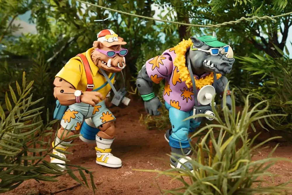 Teenage Mutant Ninja Turtles (Cartoon 1980) Figurină de acțiune set 2 bucăți Vacation Bebop and Rocksteady 18 cm poza produsului