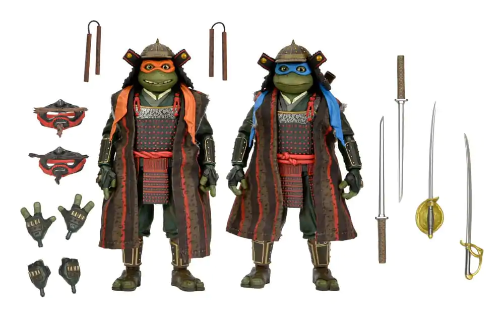 Teenage Mutant Ninja Turtles III Figurina de acțiune 2-Pack Leonardo & Michelangelo 18 cm poza produsului