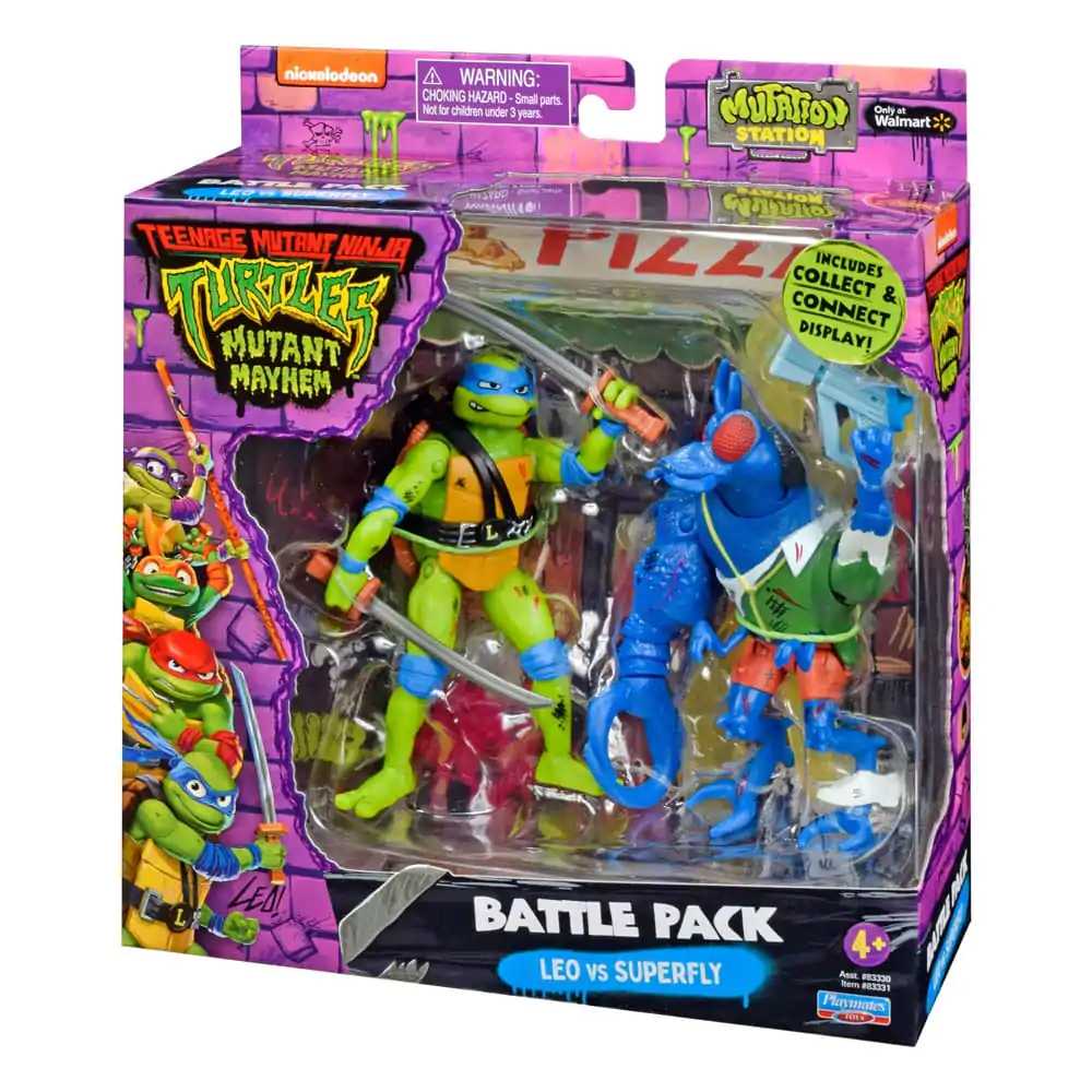Teenage Mutant Ninja Turtles figurine de actiune Leonardo vs. Super Fly 11 cm poza produsului