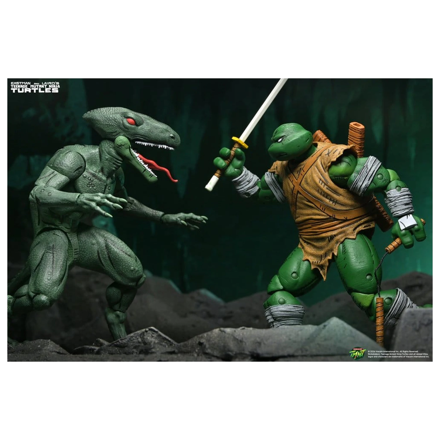 Teenage Mutant Ninja Turtles (Mirage Comics) Figurina de acțiune Pachet dublu Daimyo Orkai & Raptor 18 cm poza produsului