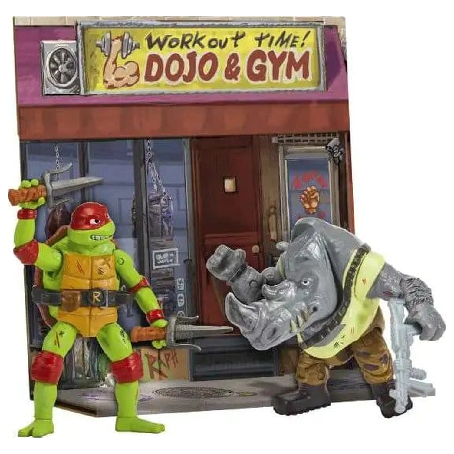 Teenage Mutant Ninja Turtles: Mutant Mayhem Battle Pack Figurine de actiune Raphael vs. Rocksteady 11 cm poza produsului