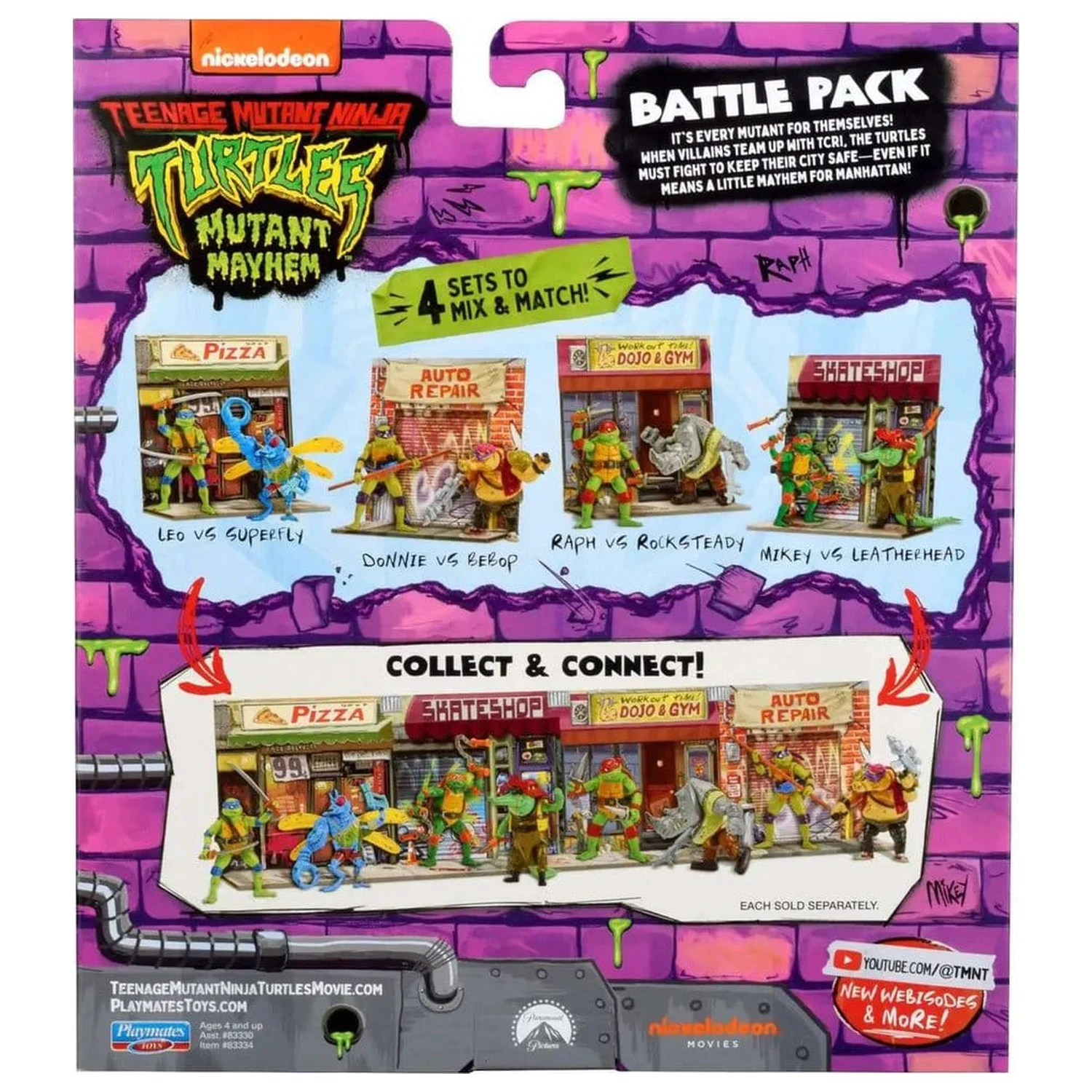 Teenage Mutant Ninja Turtles: Mutant Mayhem Battle Pack Figurine de actiune Raphael vs. Rocksteady 11 cm poza produsului
