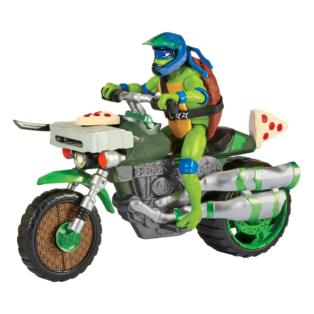 Teenage Mutant Ninja Turtles: Mutant Mayhem figurina Drive N Kick Action Leonardo si motocicleta 11 cm poza produsului