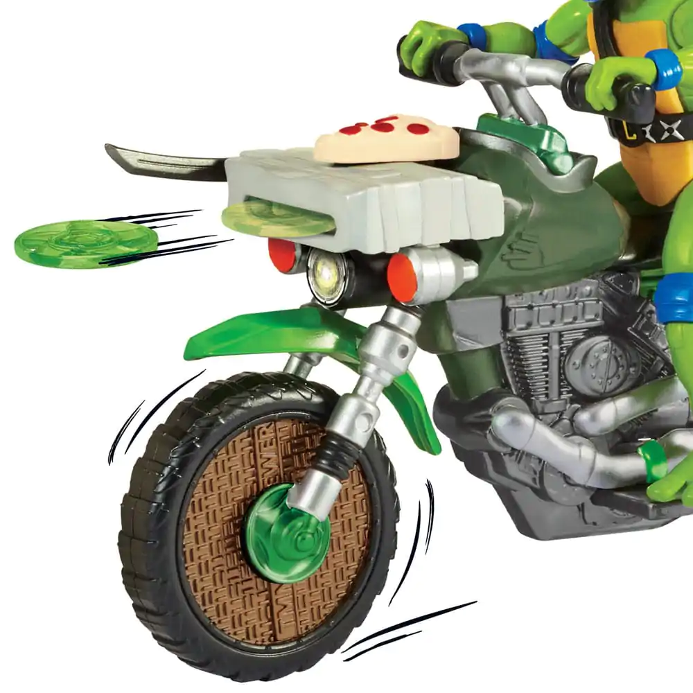 Teenage Mutant Ninja Turtles: Mutant Mayhem figurina Drive N Kick Action Leonardo si motocicleta 11 cm poza produsului