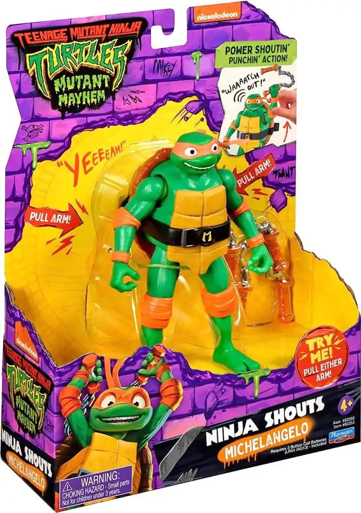 Teenage Mutant Ninja Turtles: Mutant Mayhem Ninja Shouts figurina de actiune Michelangelo 14 cm poza produsului