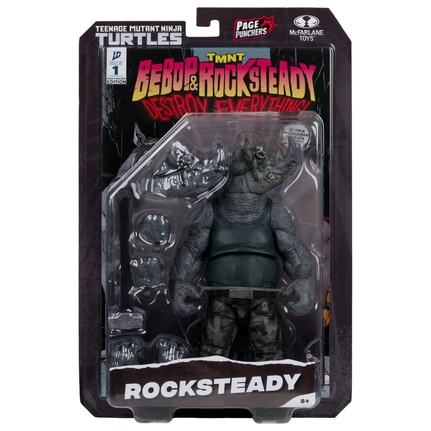 Teenage Mutant Ninja Turtles Page Punchers figurina de actiune Rocksteady 17 cm poza produsului