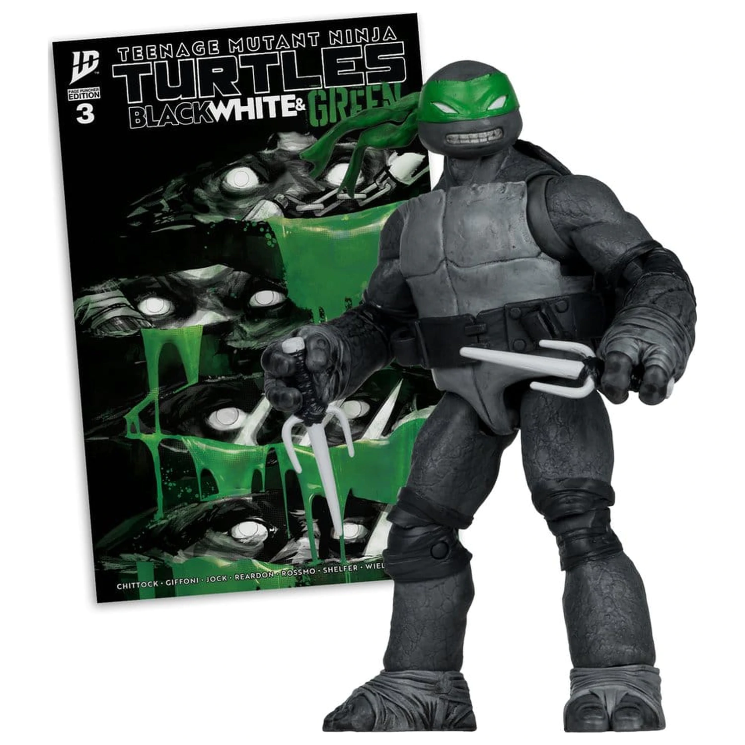 Teenage Mutant Ninja Turtles Page Punchers Figurina de actiune (Negru Alb si Verde) (Red Platinum Edition) 13 cm poza produsului
